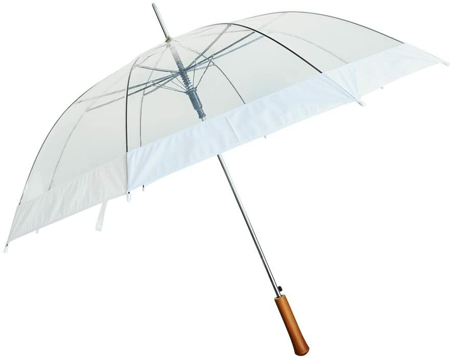 Clear 48-Inch Rip-Resistant Rain Umbrella with Auto Open & Water-Repellent Material
