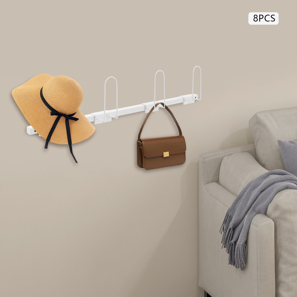 Wall-Mounted Boxing Glove Storage Rack with 8 Shelves & Hooks