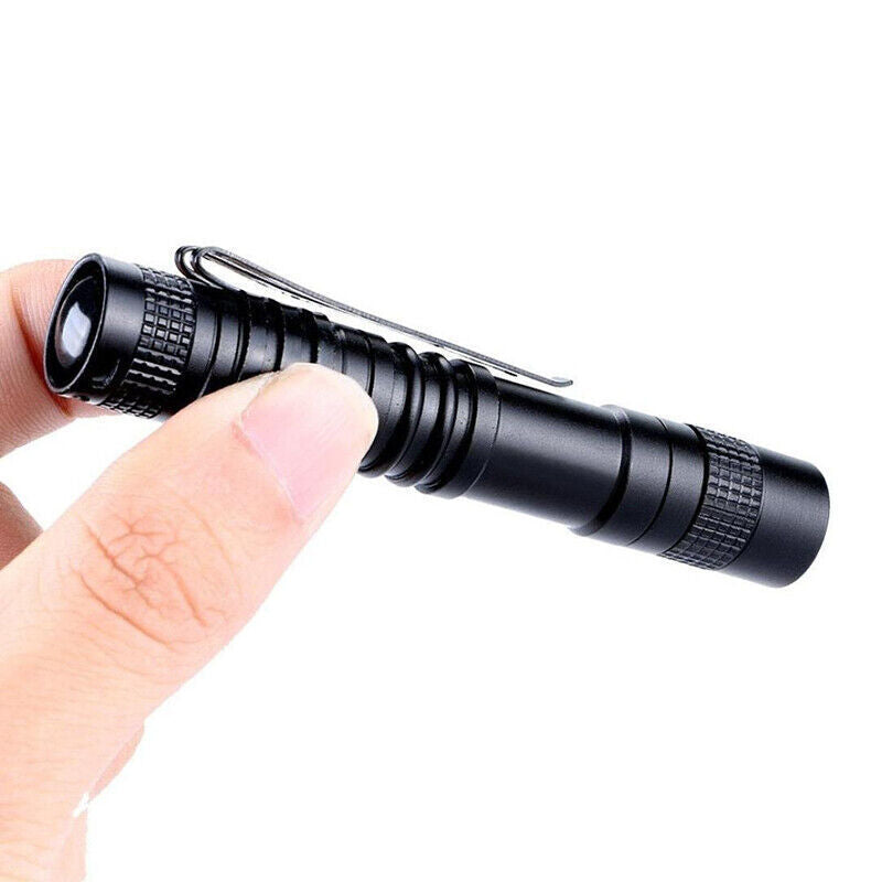 LED Penlight Flashlight Clip Mini Portable Torch for Outdoor Camping