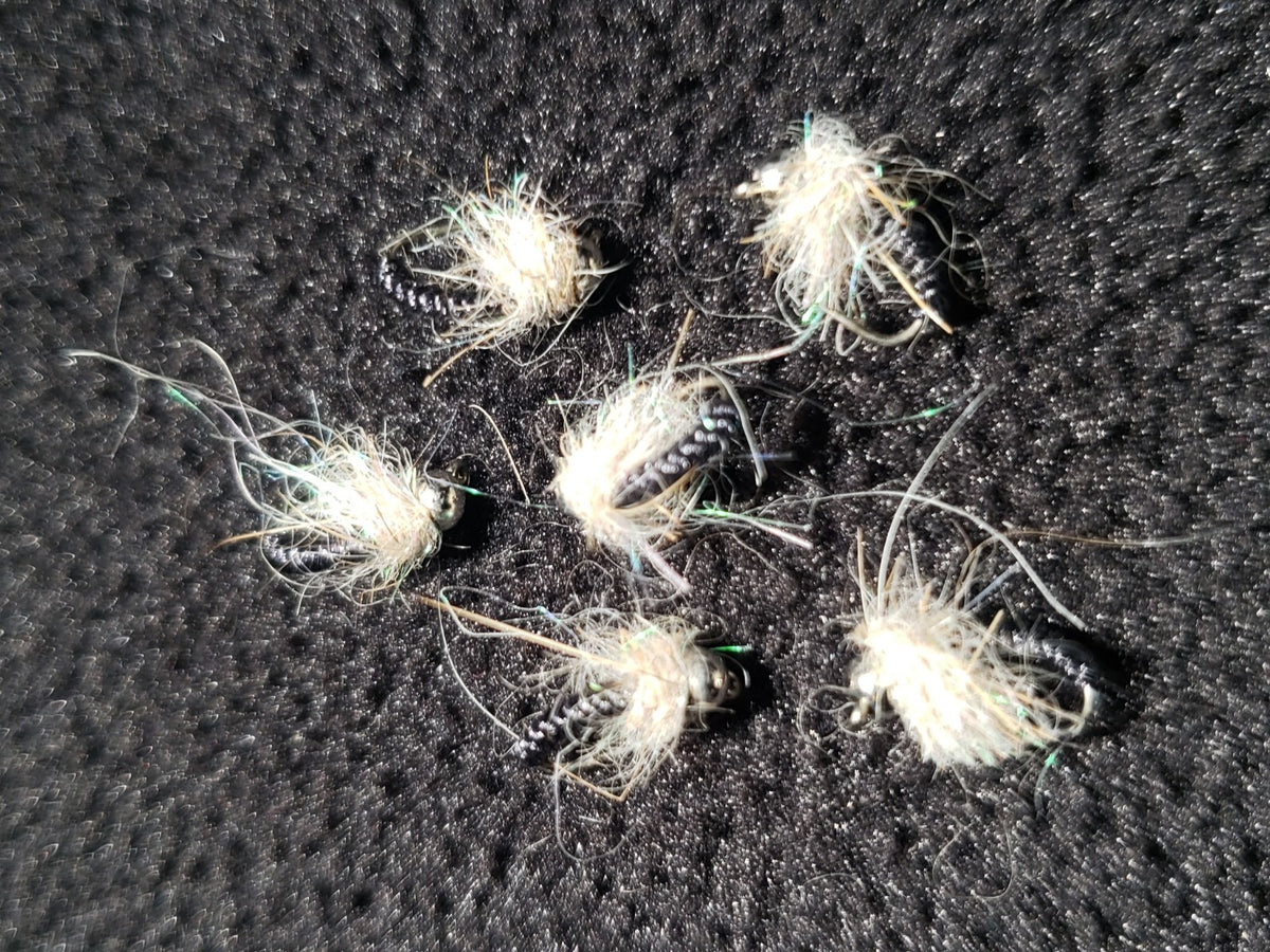 Fly Fishing Flies Bead Head Serendipity Black Size 16 - 1/2 Dozen