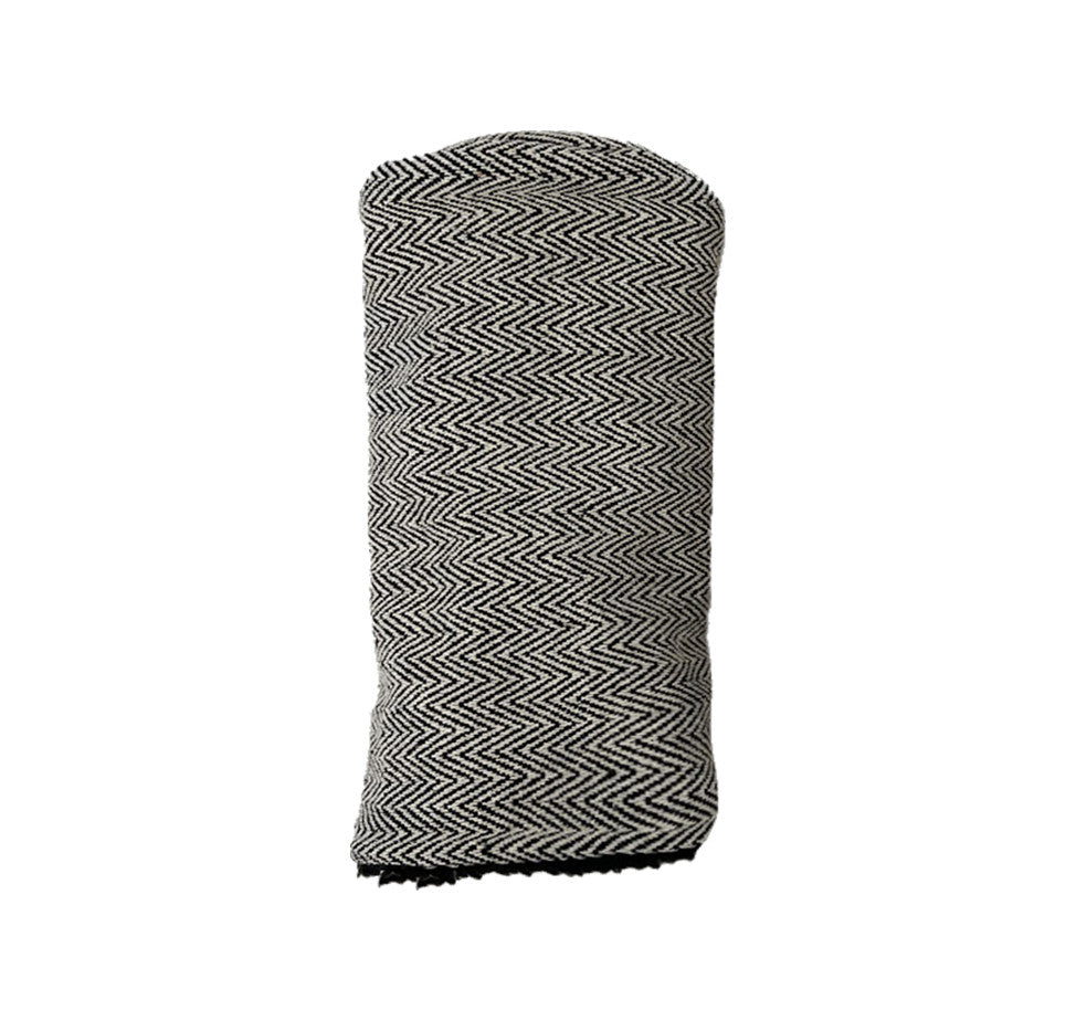 Golf Headcover Set for Driver, Fairway and Hybrid Clubs - Black Chevron Woven Barrel Design