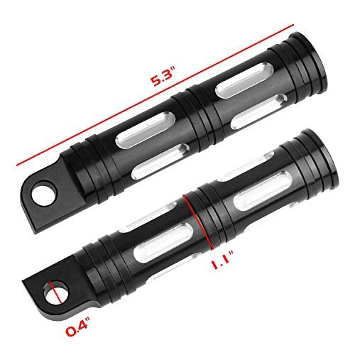 Harley Motorcycle Passenger Footrest Control Pegs Black Chrome