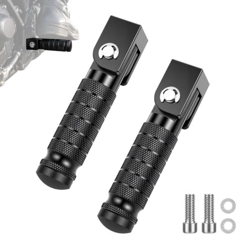 M8 Motorcycle Foot Pegs 2-Pack Foldable Anti-Skid Bike Pegs for Motorcycles & ATVs