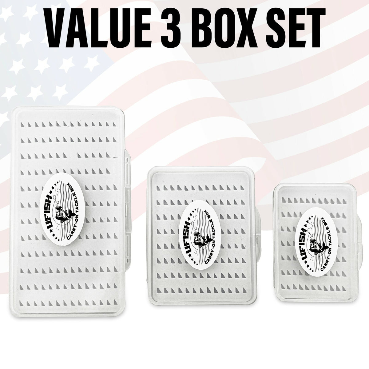 Fly Fishing Box Organizer Set of 3 - Tackle Storage for Flies and Lures