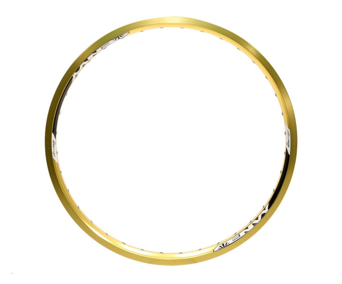 20-Inch Alloy Bicycle Rim - Gold 36H BMX Rear Wheel Rim, Welded & Eyeleted