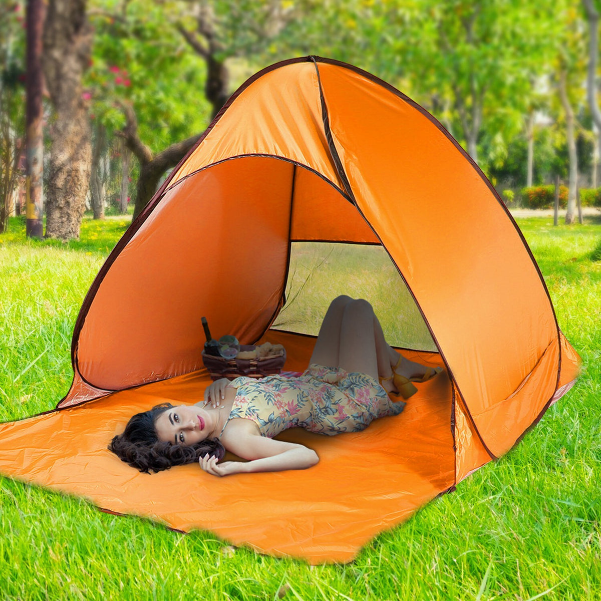Automatic Pop Up Beach Tent for 2-3 People Outdoor Camping Fishing Lake