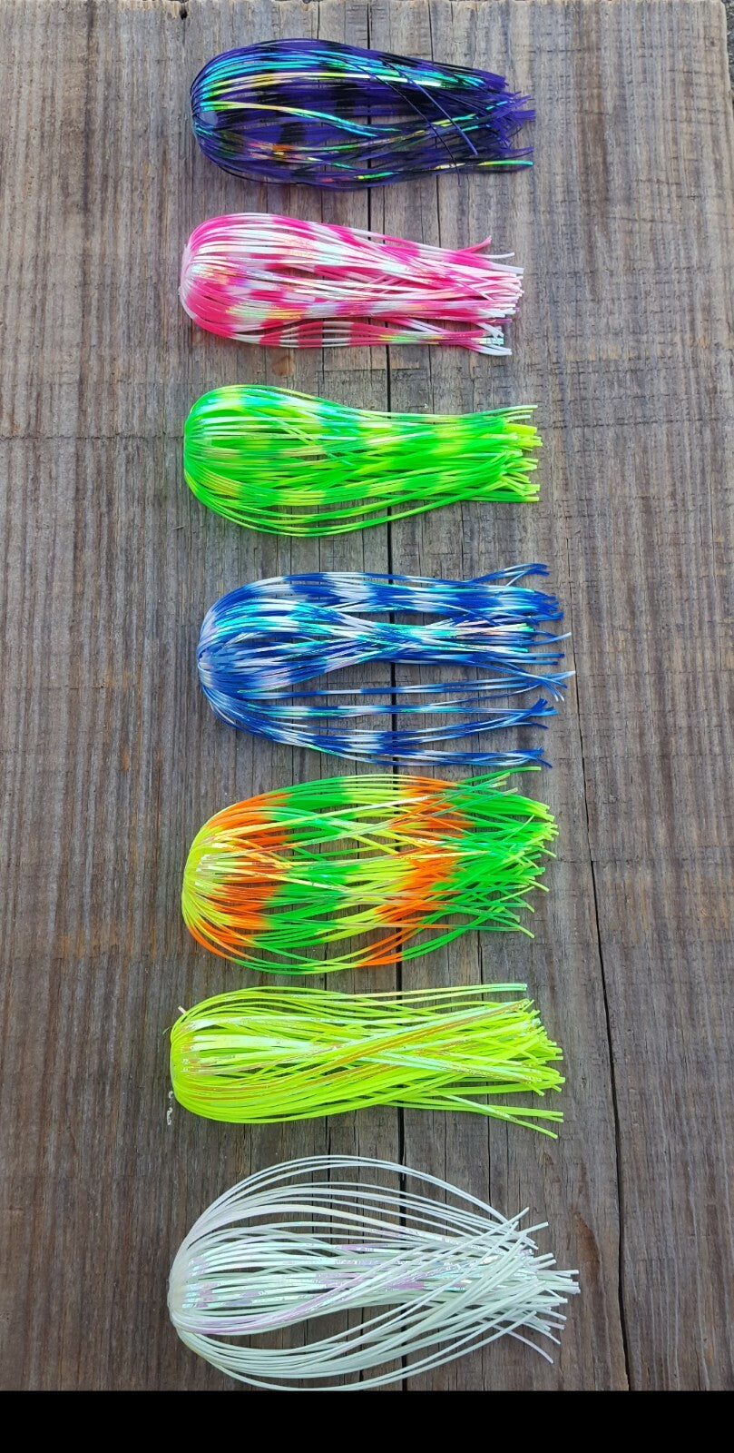 10 Pack Silicone Fishing Skirts 4 Inch for Jigs and Buzzbaits - Multiple Colors