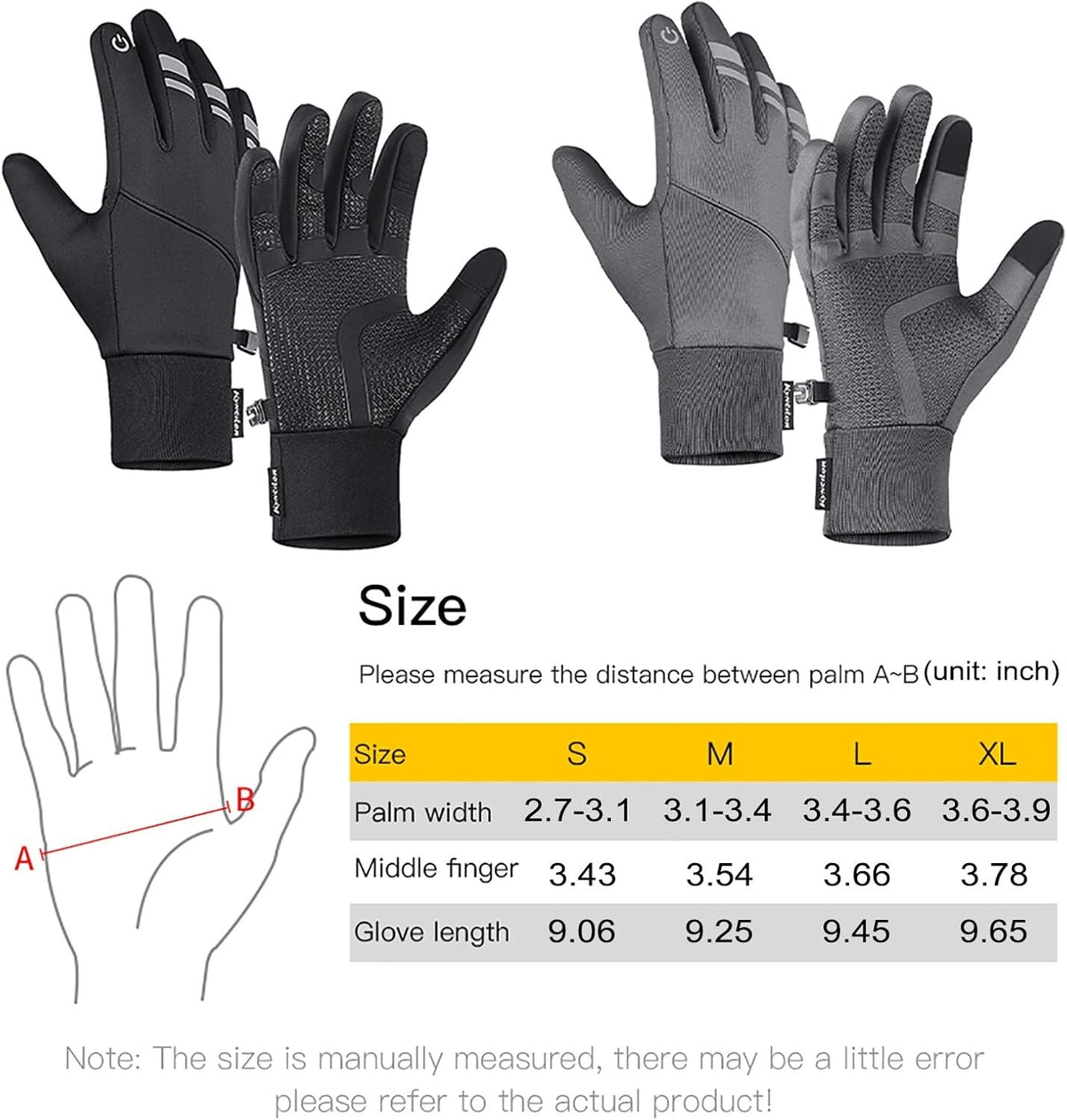 Winter Cycling Gloves Waterproof Touchscreen Thermal Gloves for Cold Weather