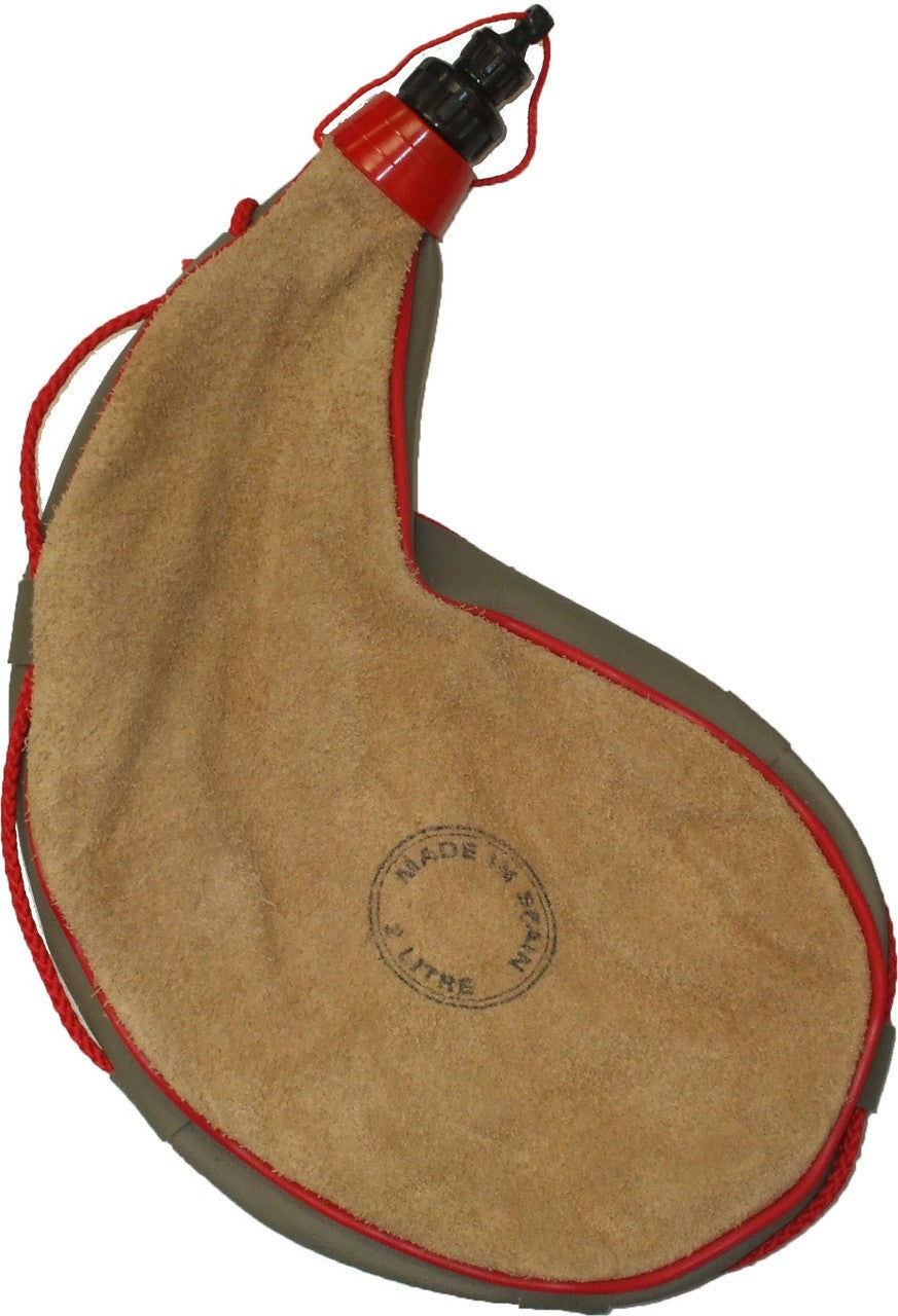 Spanish Leather Water & Wine Bota Flask 2L Traditional Canteen