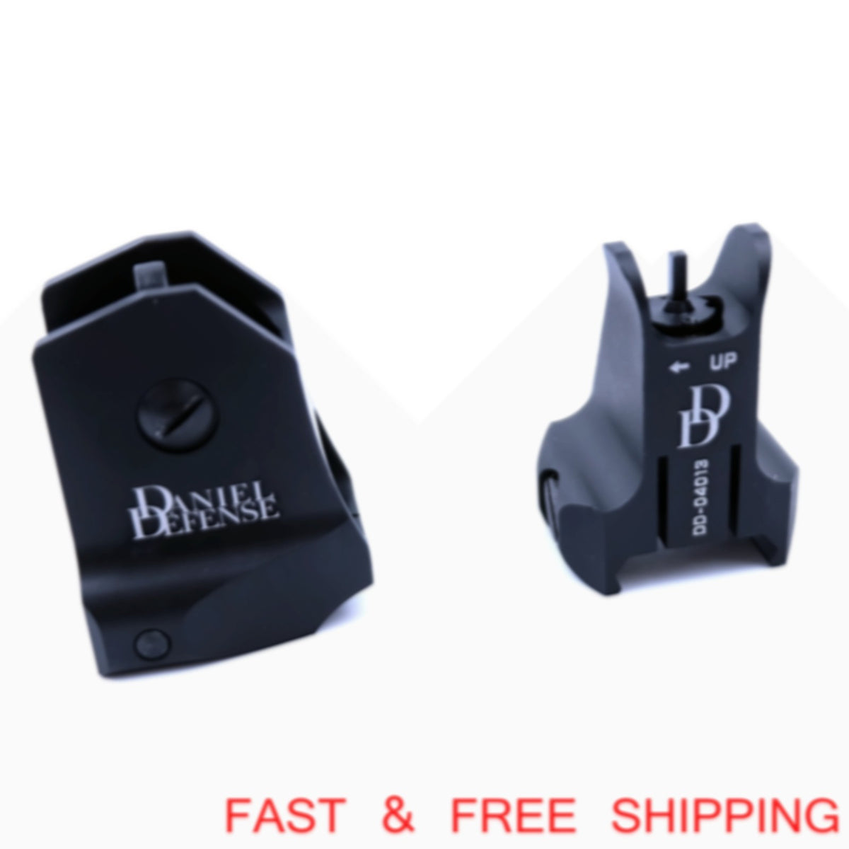 Low Profile Tactical Metal Sights Set for Rifles - Front & Rear, CNC Aluminum