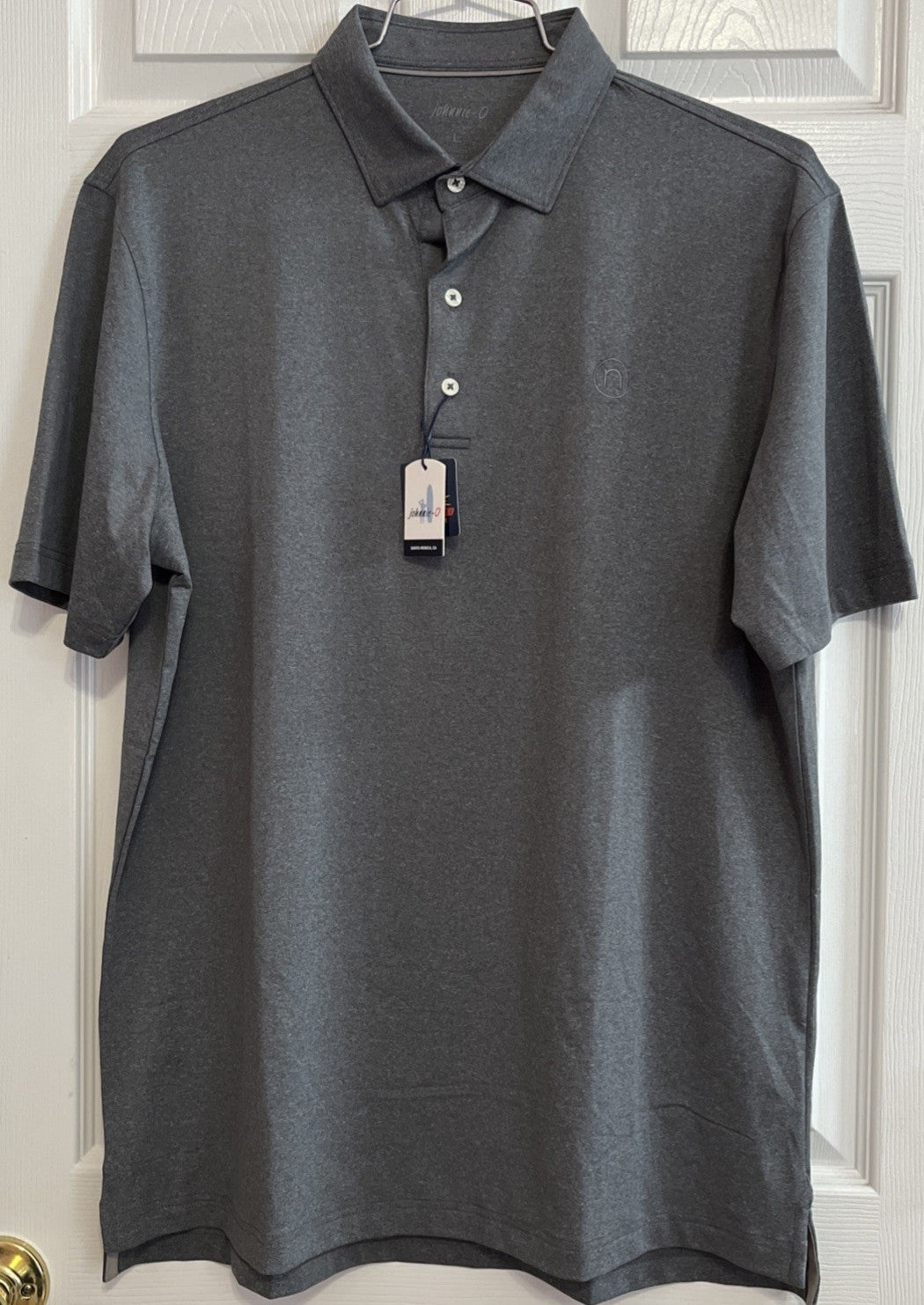 Golf Polo Shirt for Men - Heather Black 'Birdie' Large Golf Apparel