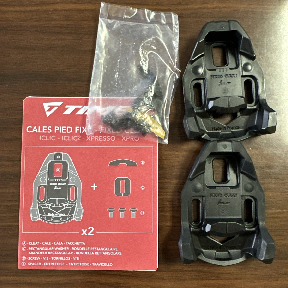 Cycling Cleat Set - 3-Bolt Road Bicycle Cleats for Pedals, Black