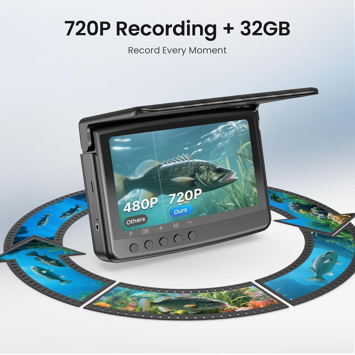 Underwater Fishing Camera 5-Inch HD DVR Fish Finder with Night Vision