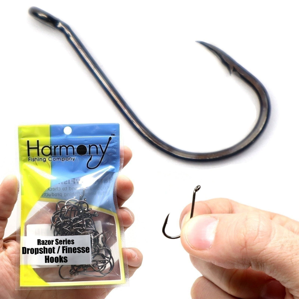 Dropshot Fishing Hooks - Razor Series Finesse Hooks for Bass & Gamefish