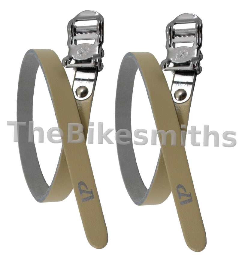 Premium Leather Bicycle Toe Straps for Track & Road Bikes - Pair