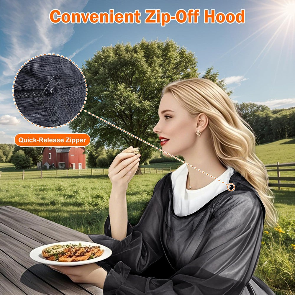 Mosquito Jacket with Hood and Mitts for Outdoor Camping Gardening - Bug Netting Clothing