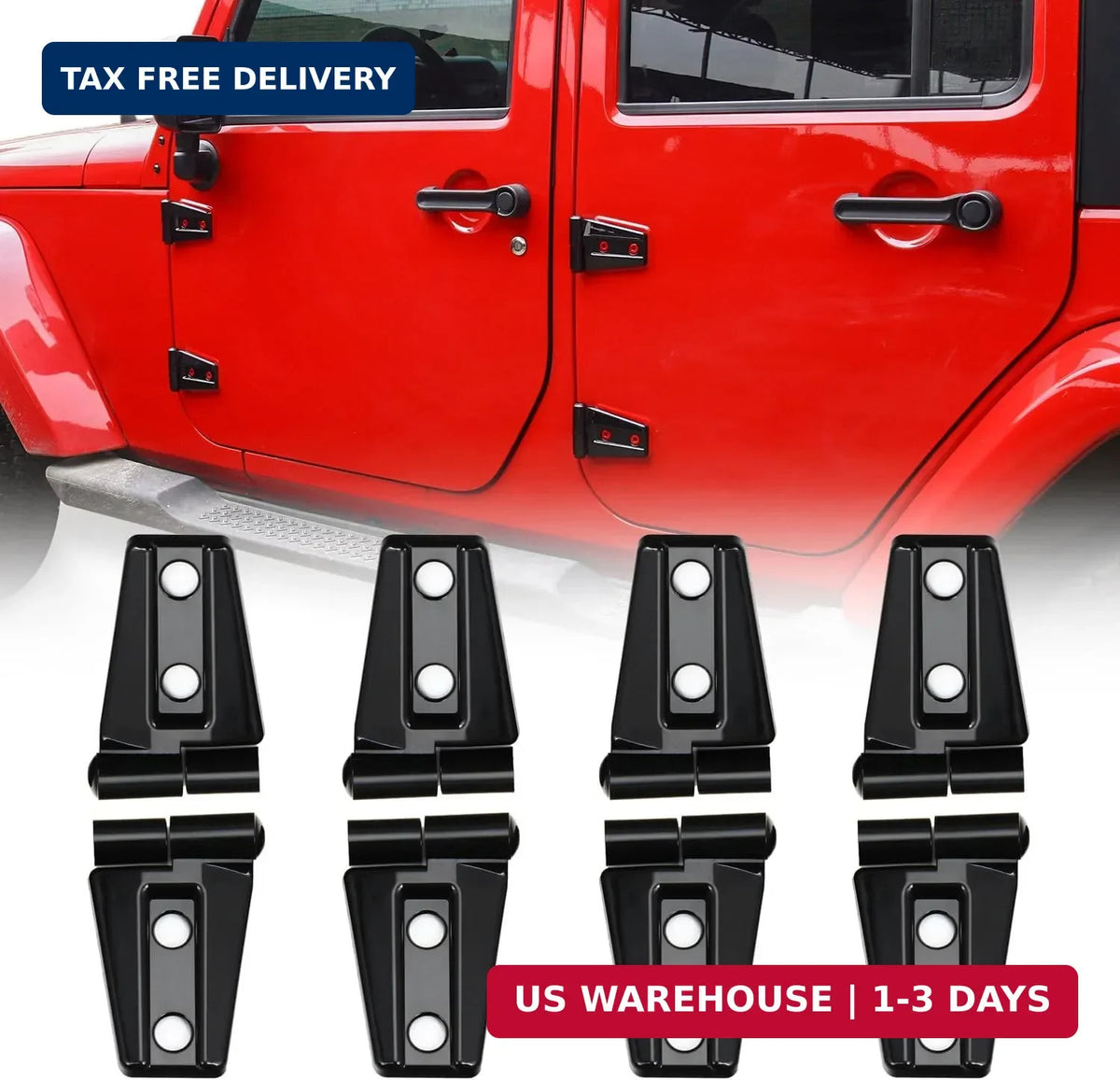 Jeep Wrangler Door Hinge Cover Set - Exterior Trim Accessories, Black