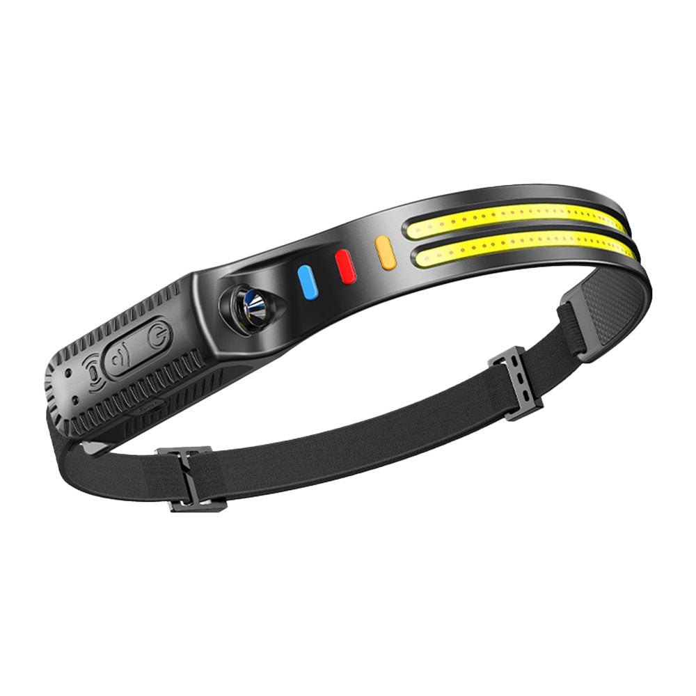 Rechargeable LED Headlamp with 6 Light Modes, Wide Beam, Wave Sensor
