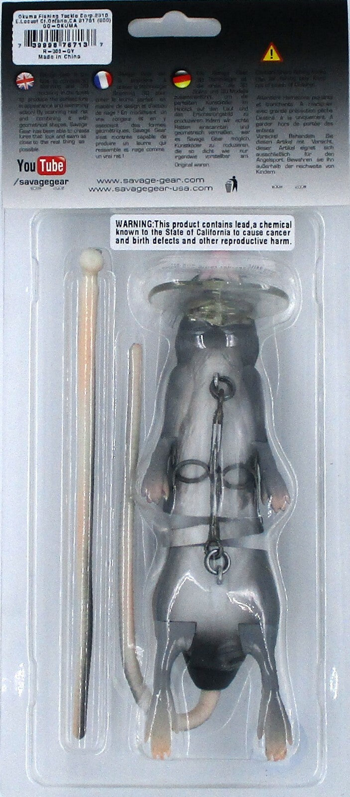 Floating Rat Lure for Pike Bass Musky - 11.75 Inch, 2.5 Oz, Realistic 3D Design