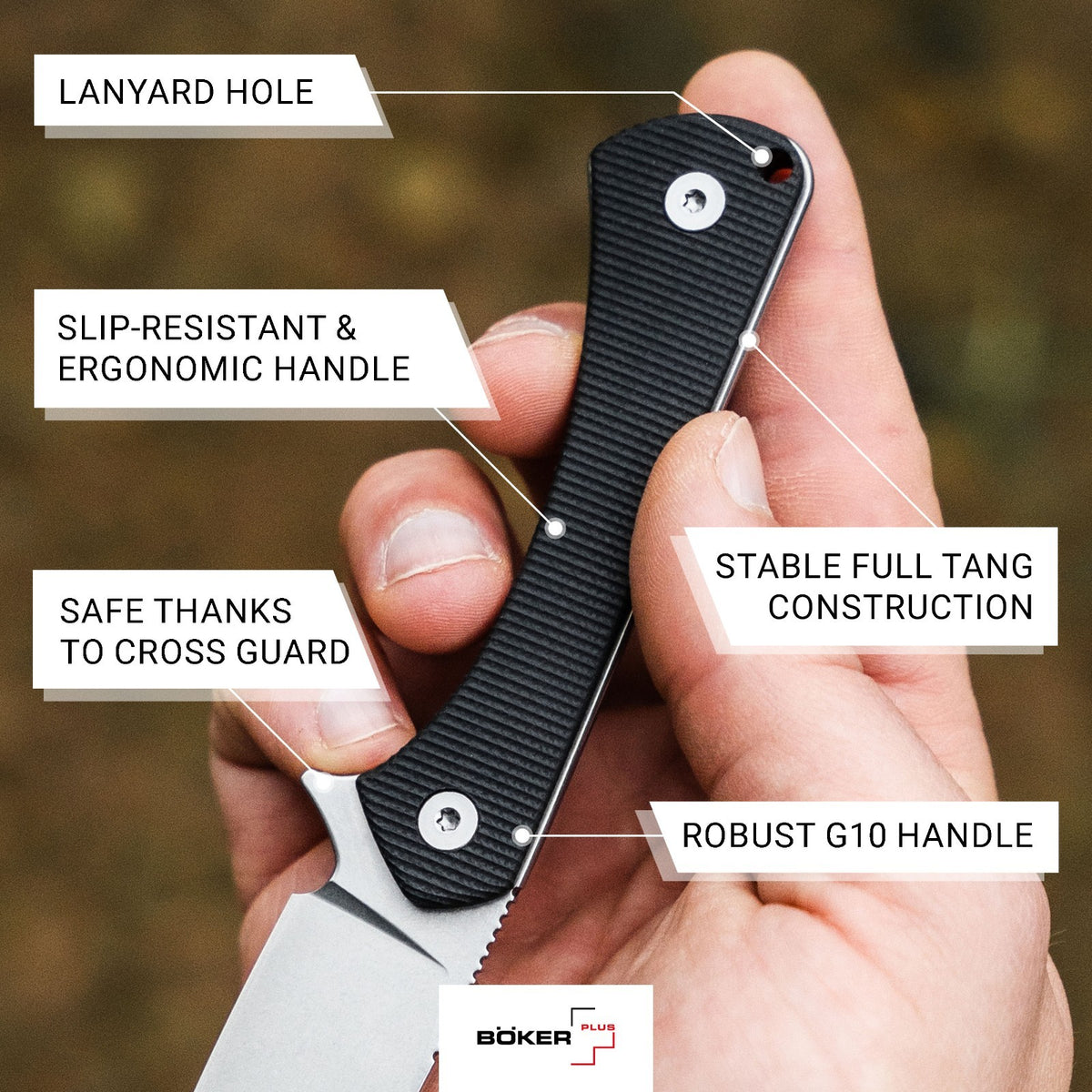 Fixed Blade Hunting Knife with 14C28N Steel and G10 Handle - Outdoor EDC