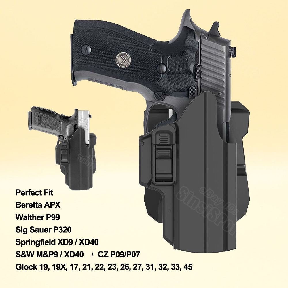 Tactical Holster for 9mm & .40 Caliber Handguns - Fits , S&W M&P, Tisas Zigana PX-9