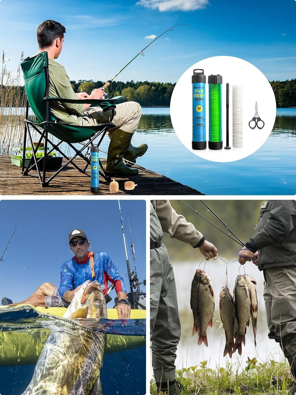 PVA Mesh Kit Set for Carp Fishing with Scissors & Funnel - 5m & 15m Variants