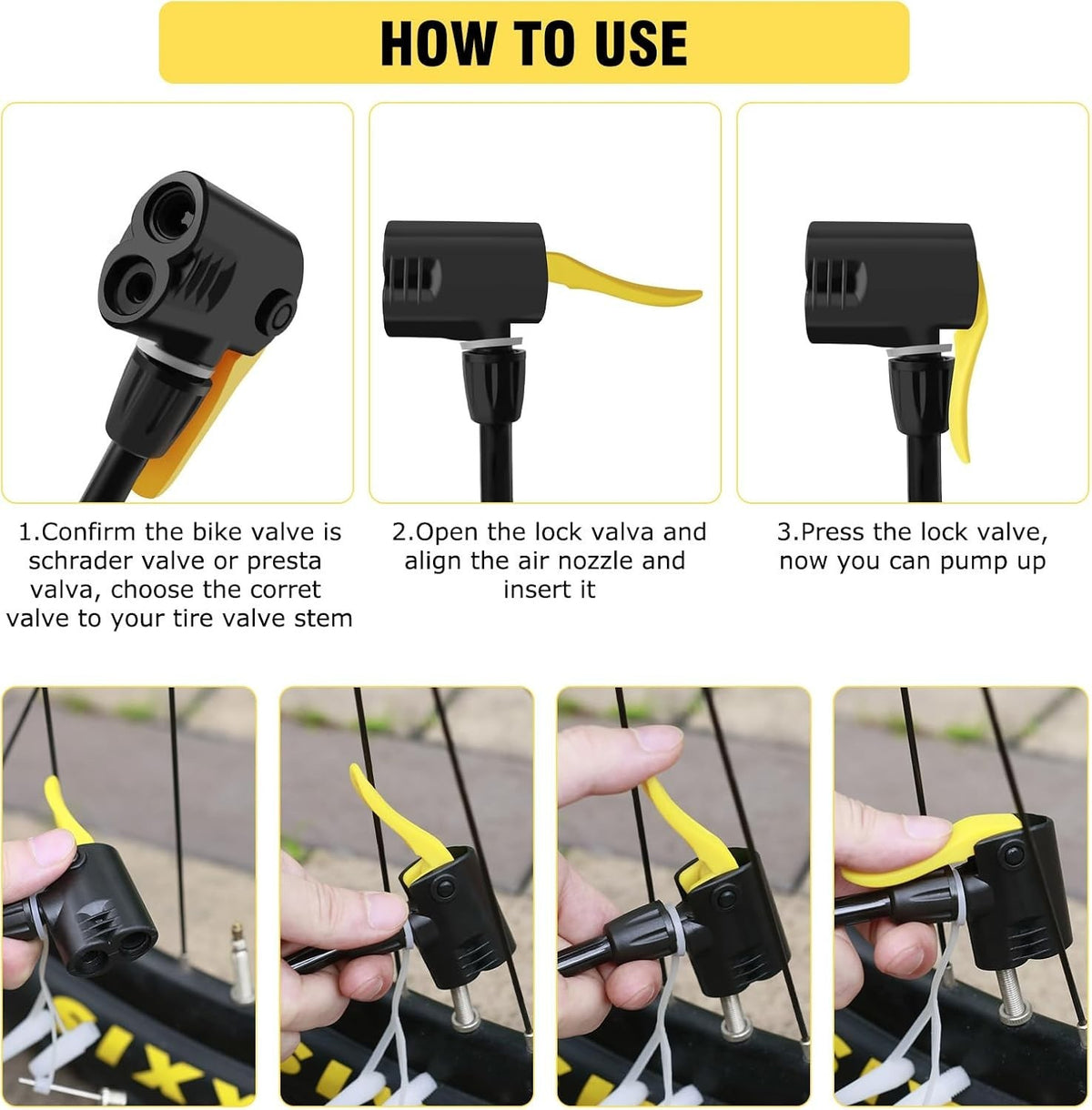 High Pressure Bicycle Floor Pump 160 PSI with Gauge and Dual Valves