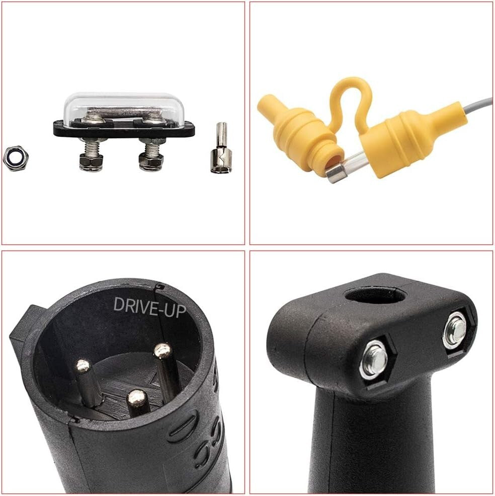 Golf Cart 48V Charging Port with Cord - Replacement Receptacle for Club Car DS