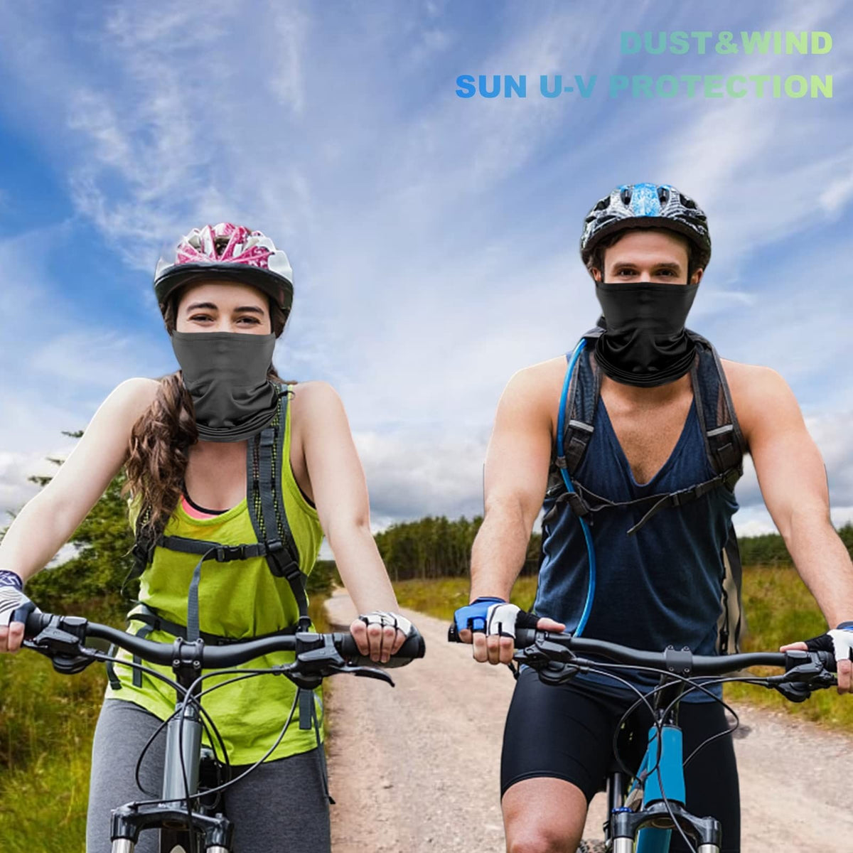 Breathable 6 Pack Neck Gaiter Face Masks for Men Women - Multi-Use Protective Headwear