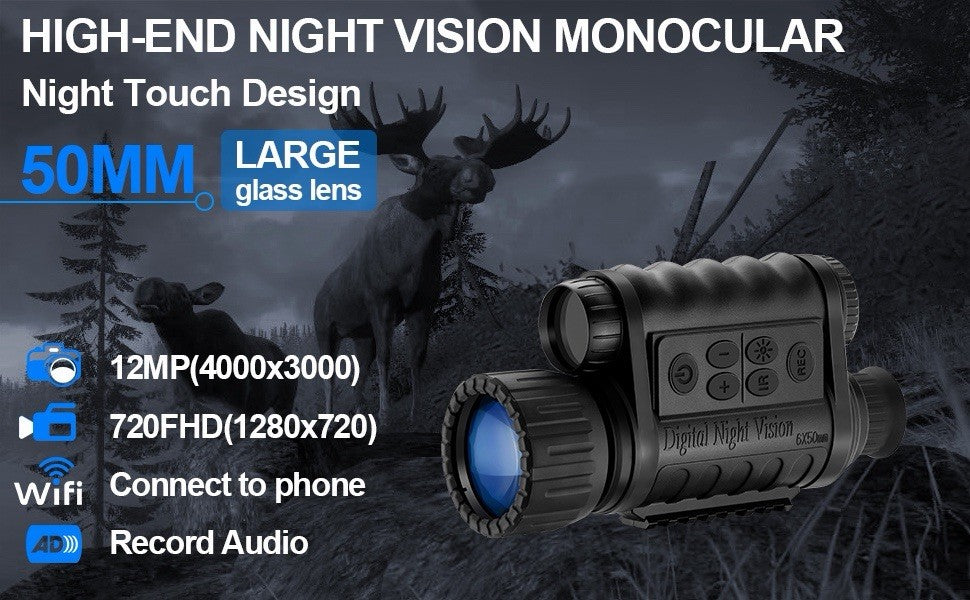 Digital Night Vision Monocular IR Scope 1080P HD for Hunting Camping