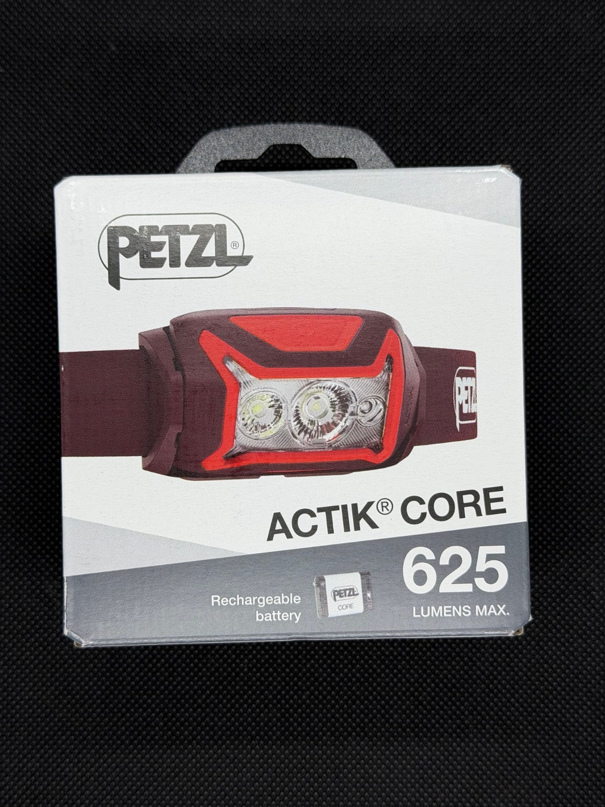 Petzl Actik Core 625 Lumens Rechargeable Headlamp - Red, Weather Resistant