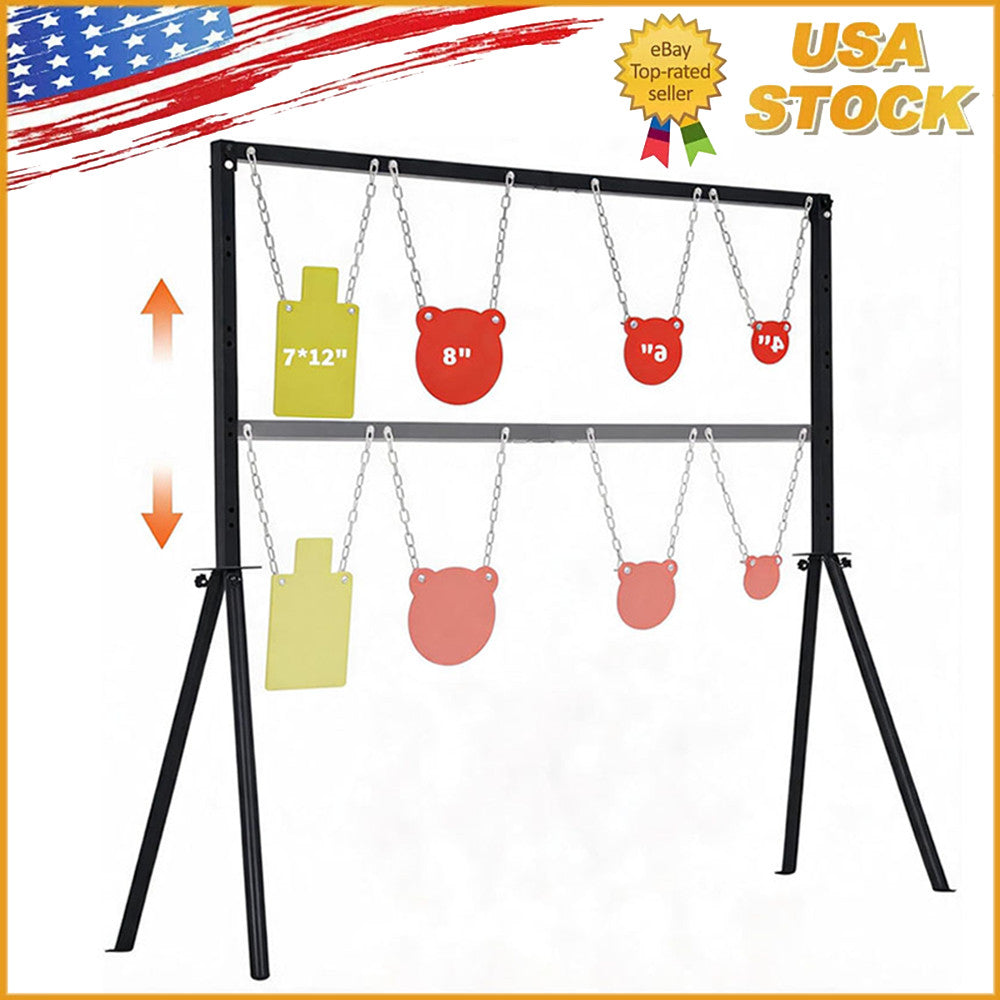 Heavy Duty AR500 Steel Target System with Adjustable Stand for Outdoor Shooting