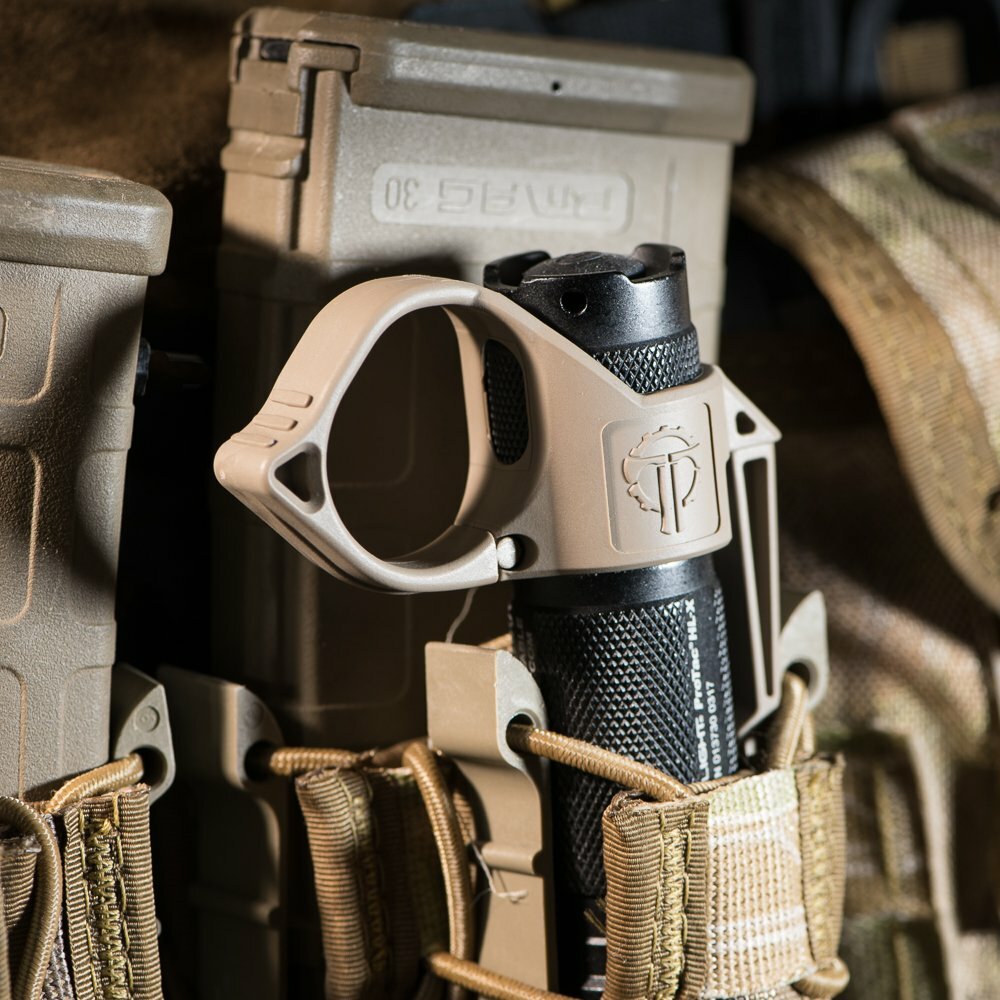 Large Flashlight Ring with Finger Clip for Tactical & Outdoor Use