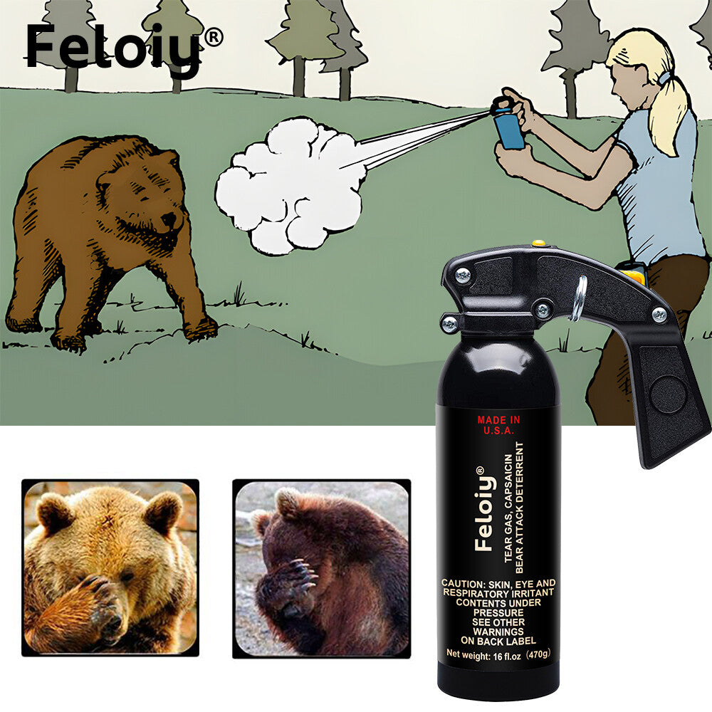 16 oz. Bear Repellent Spray with Holster - Fog Deployment, 35 ft Range, EPA Approved