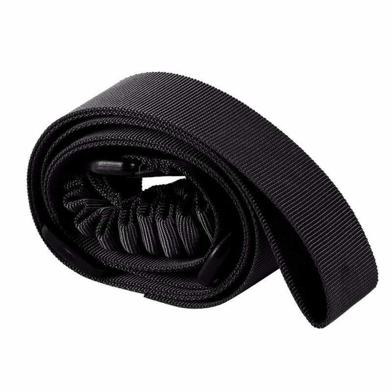 Tactical Single Point Rifle Sling with Adjustable Bungee Cord - Black
