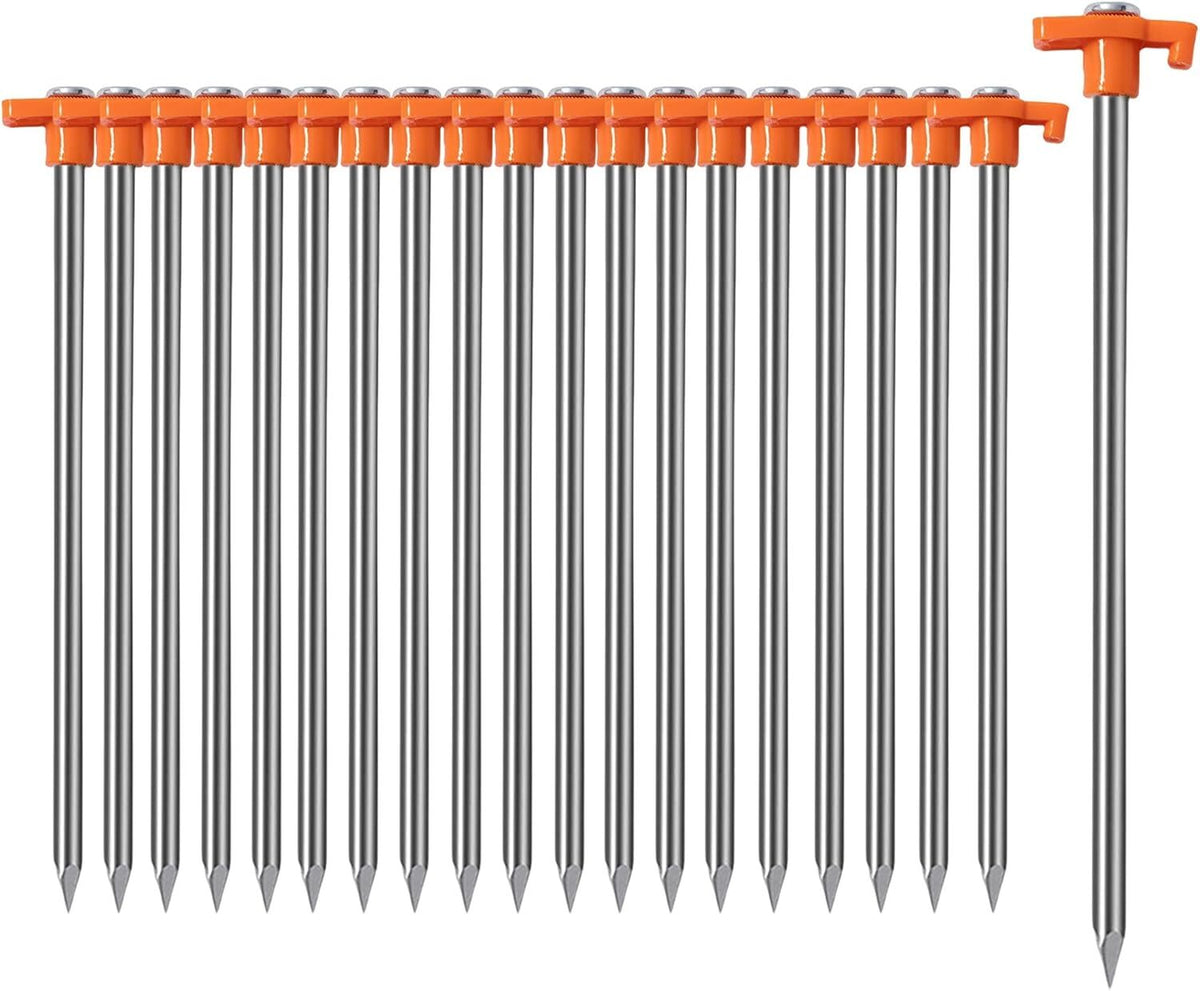 Heavy Duty Tent Stakes 10 Inch Metal Ground Pegs for Camping & Outdoor