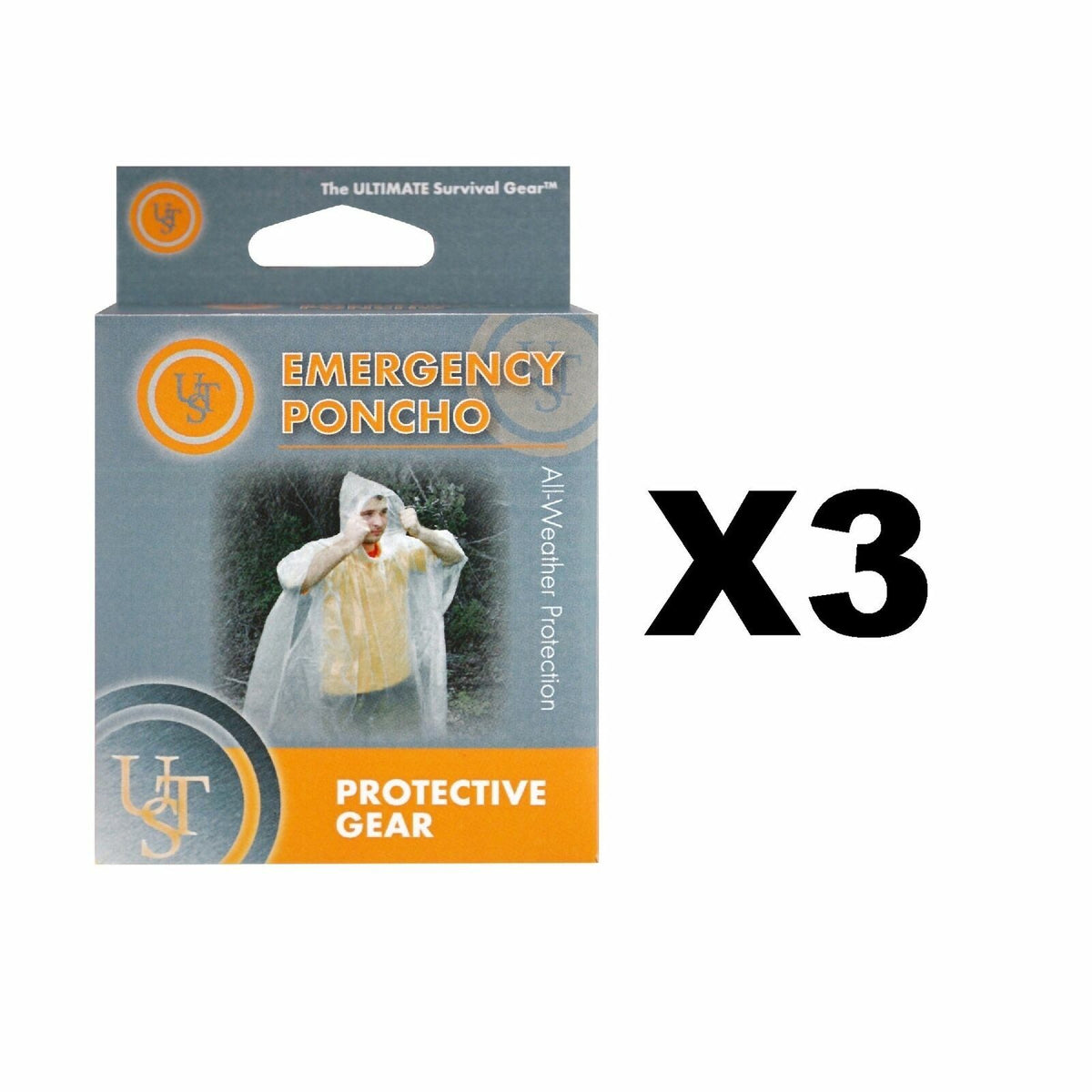 Ultralight Emergency Rain Poncho 3-Pack - Waterproof Survival Gear