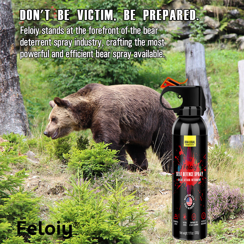 Self Defense Bear Spray with Holster 11oz - Animal Attack Deterrent, Legal & Environmentally Safe