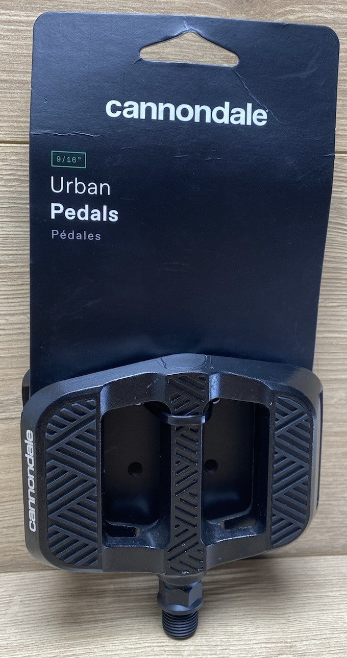 Cannondale Urban Alloy Bike Pedals 9/16” Black - Durable Platform with Rubber Grip