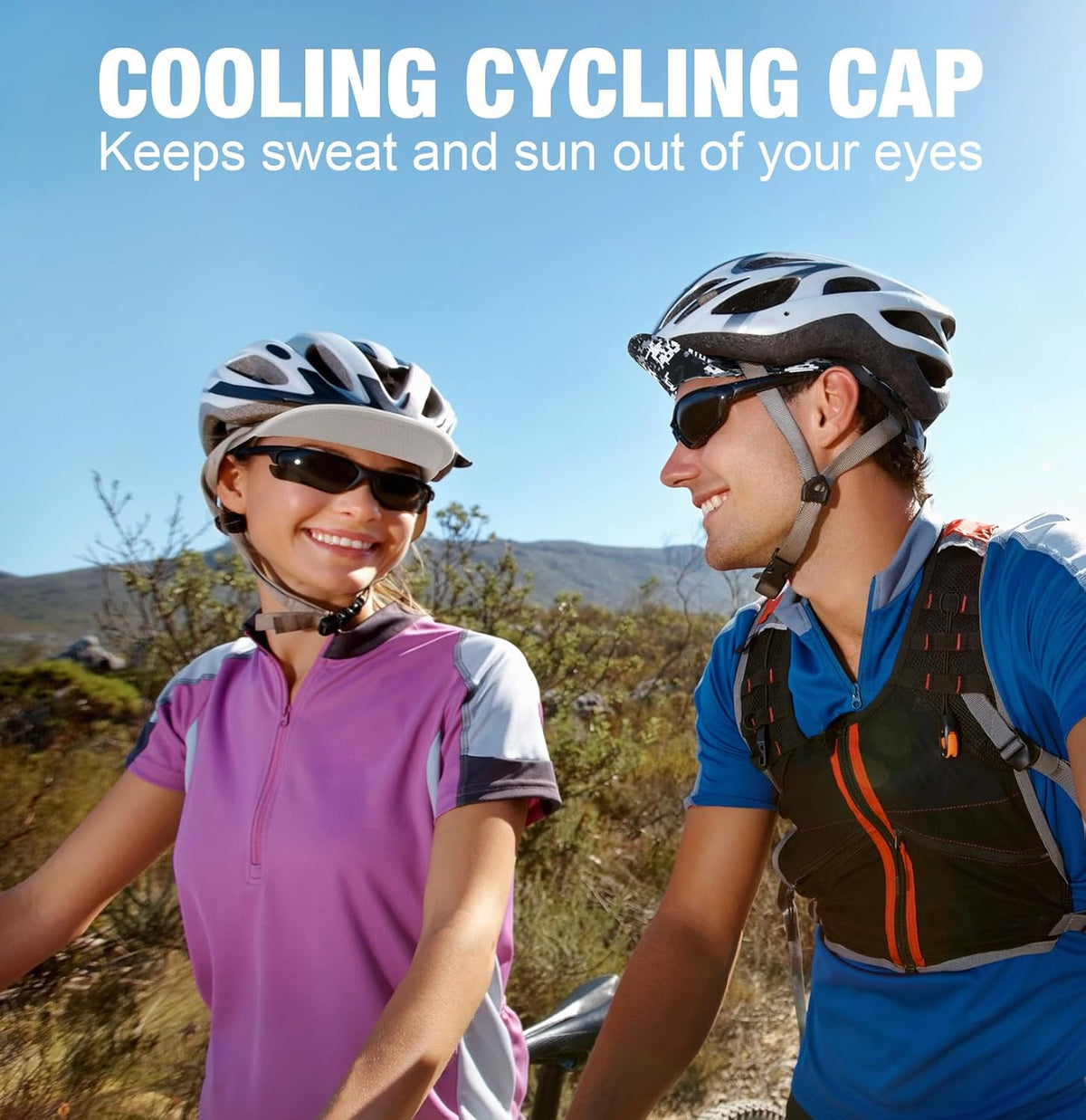 Cycling Cap with Sun Visor and Breathable Mesh - Reversible Sun Protection Helmet Liner
