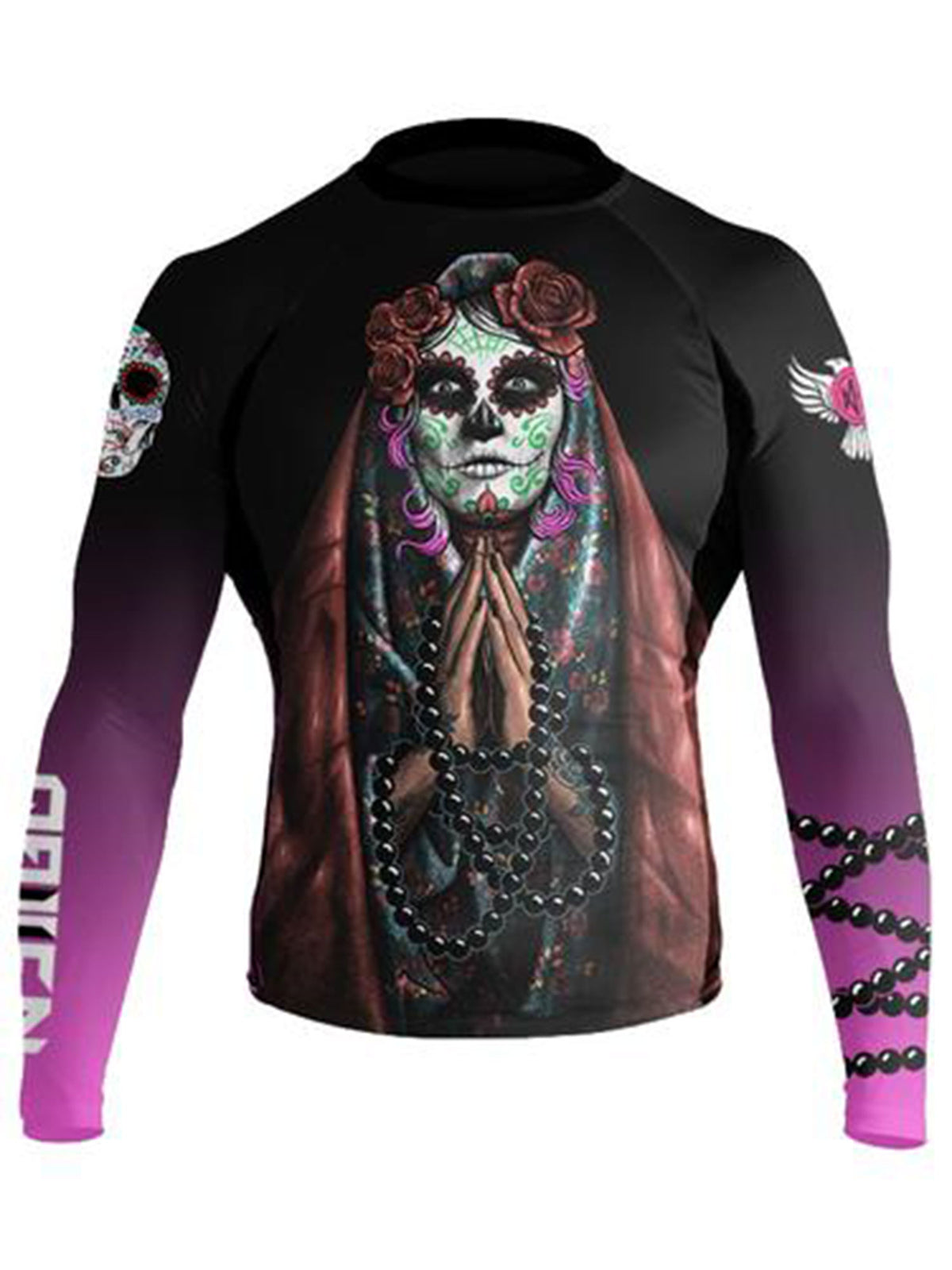 Men's Rash Guard for MMA BJJ - Long Sleeve Compression Shirt - Black