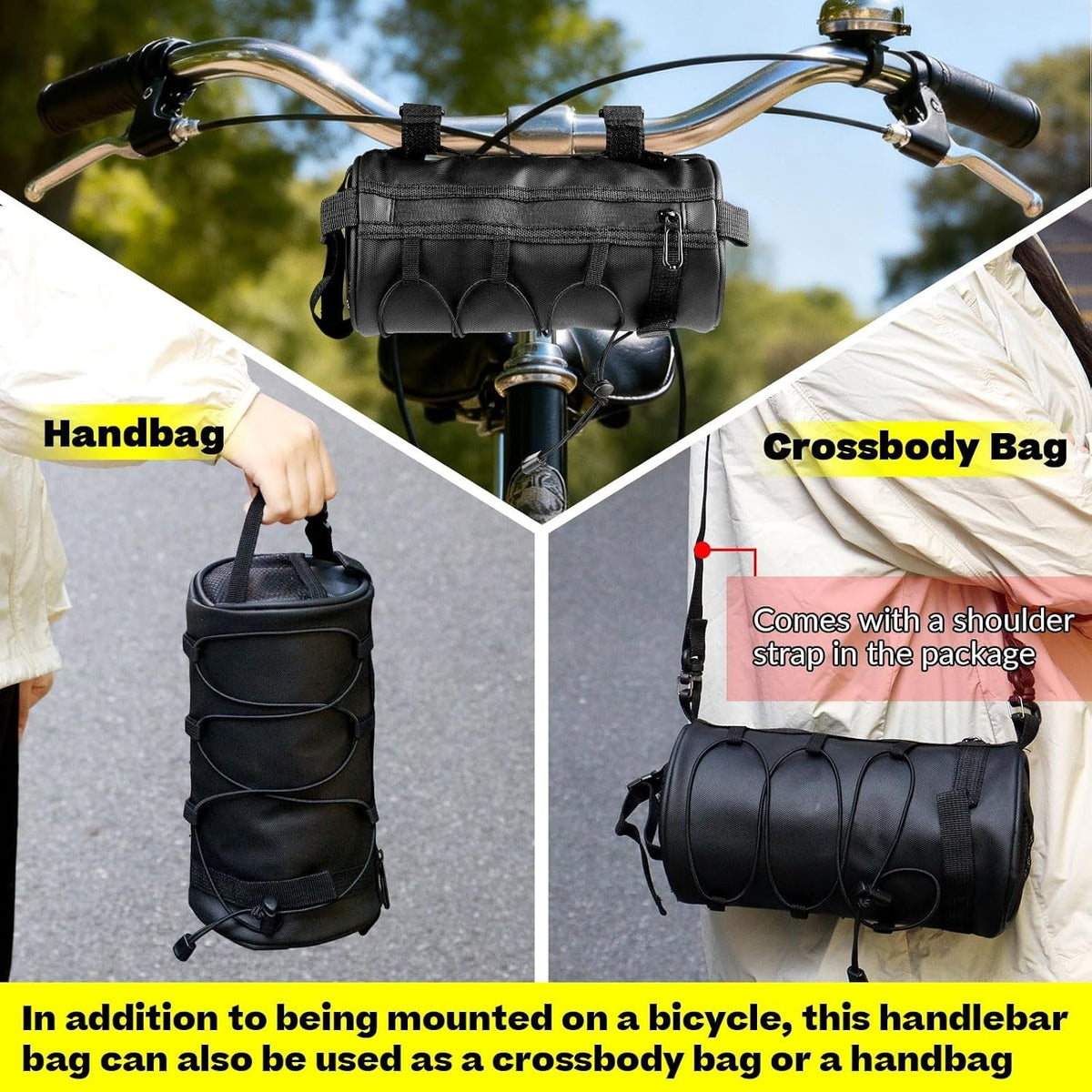 Waterproof Bicycle Handlebar Bag 2.5L - Durable Cycling Storage