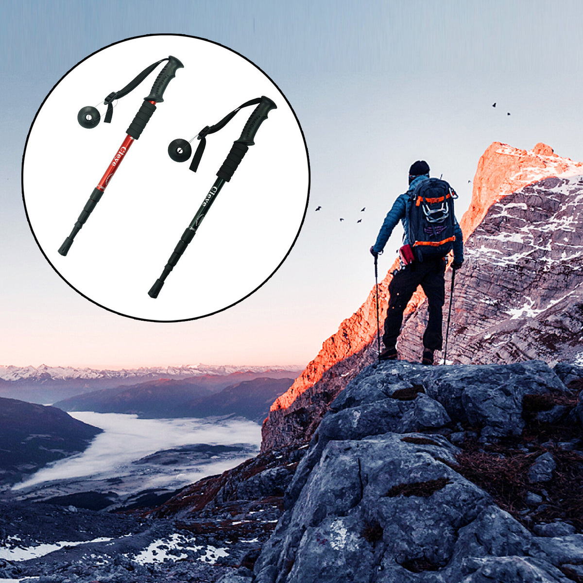 Adjustable Anti-Shock Hiking Poles - Lightweight Trekking Sticks for Outdoor Trails