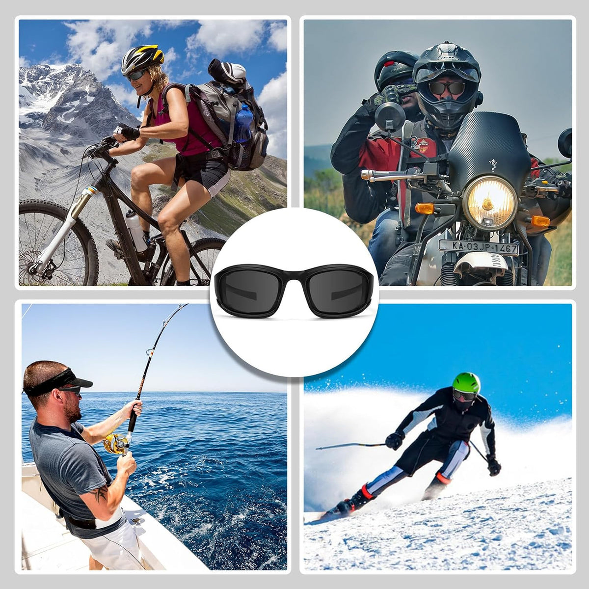 Motorcycle Goggles UV Protection Dustproof Windproof Lightweight HD Lenses