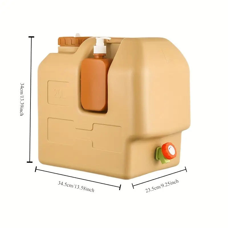 20L Emergency Water Container with Spigot - 5 Gallon Portable Water Storage Jug