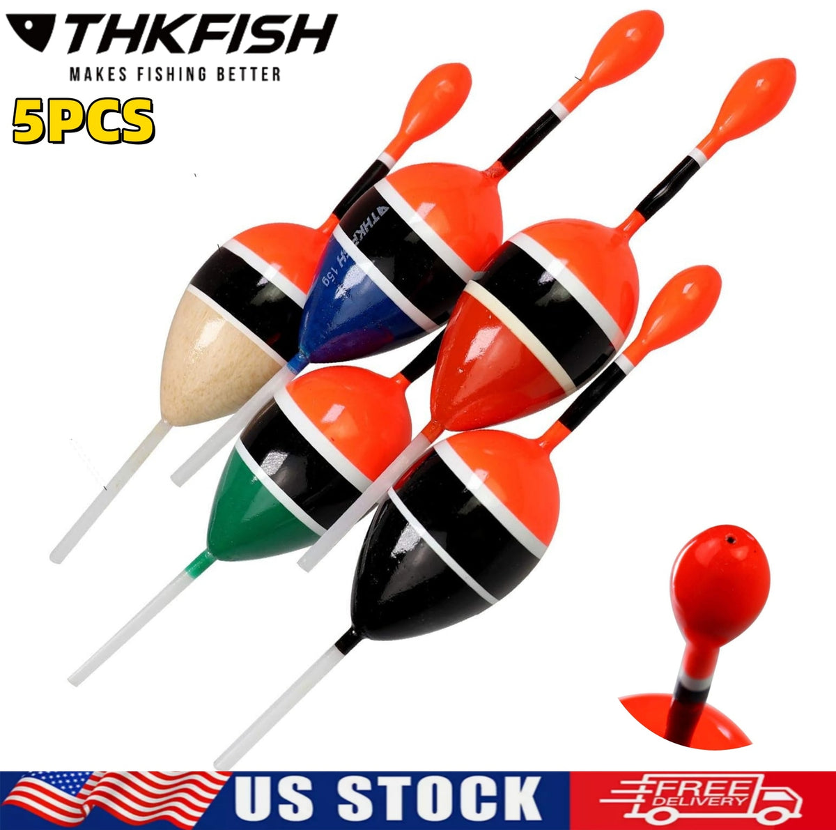 Balsa Slip Bobber Floats for Crappie Panfish Trout Bass Fishing Line Depth Slider