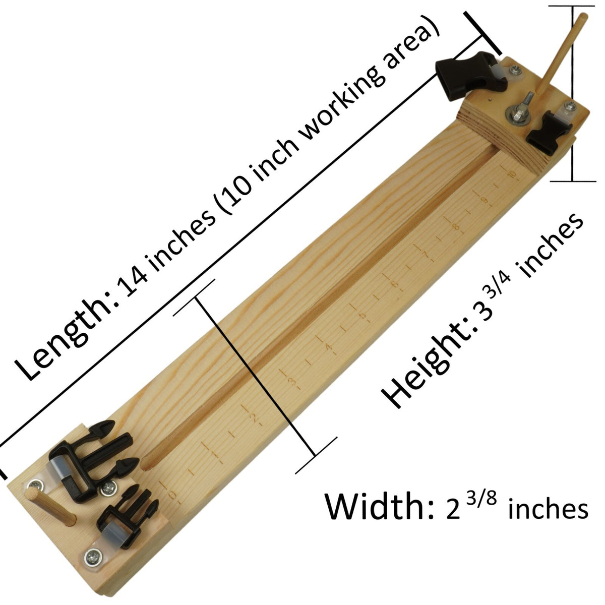Wood Paracord Jig for Bracelet Making with Built-in Ruler and Accessories