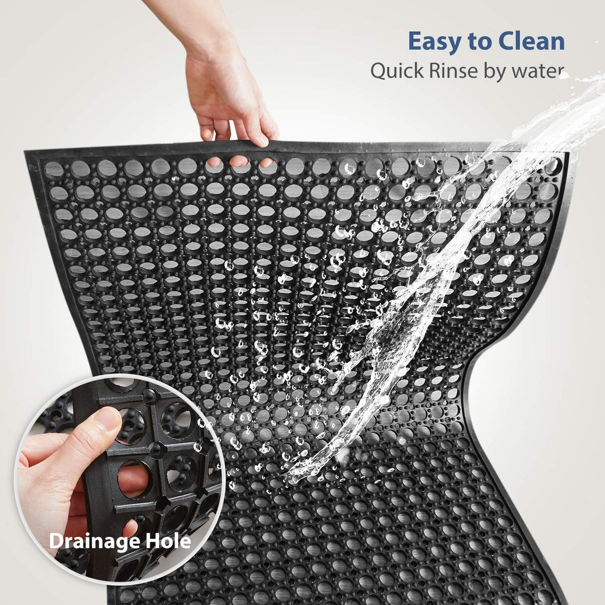 Outdoor Rubber Floor Mat 24x36 Anti-Fatigue Drainage Non-Slip Rubber Mat
