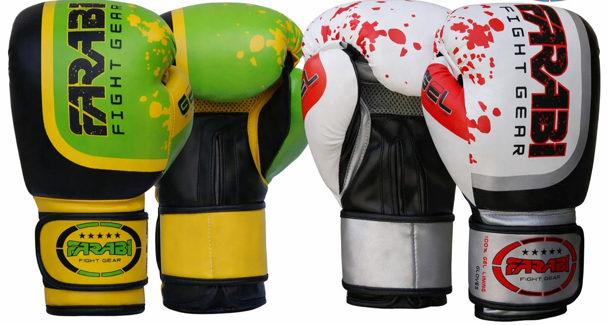 Leather Boxing Gloves Gel Padding Training Sparring MMA Gloves 10-16oz