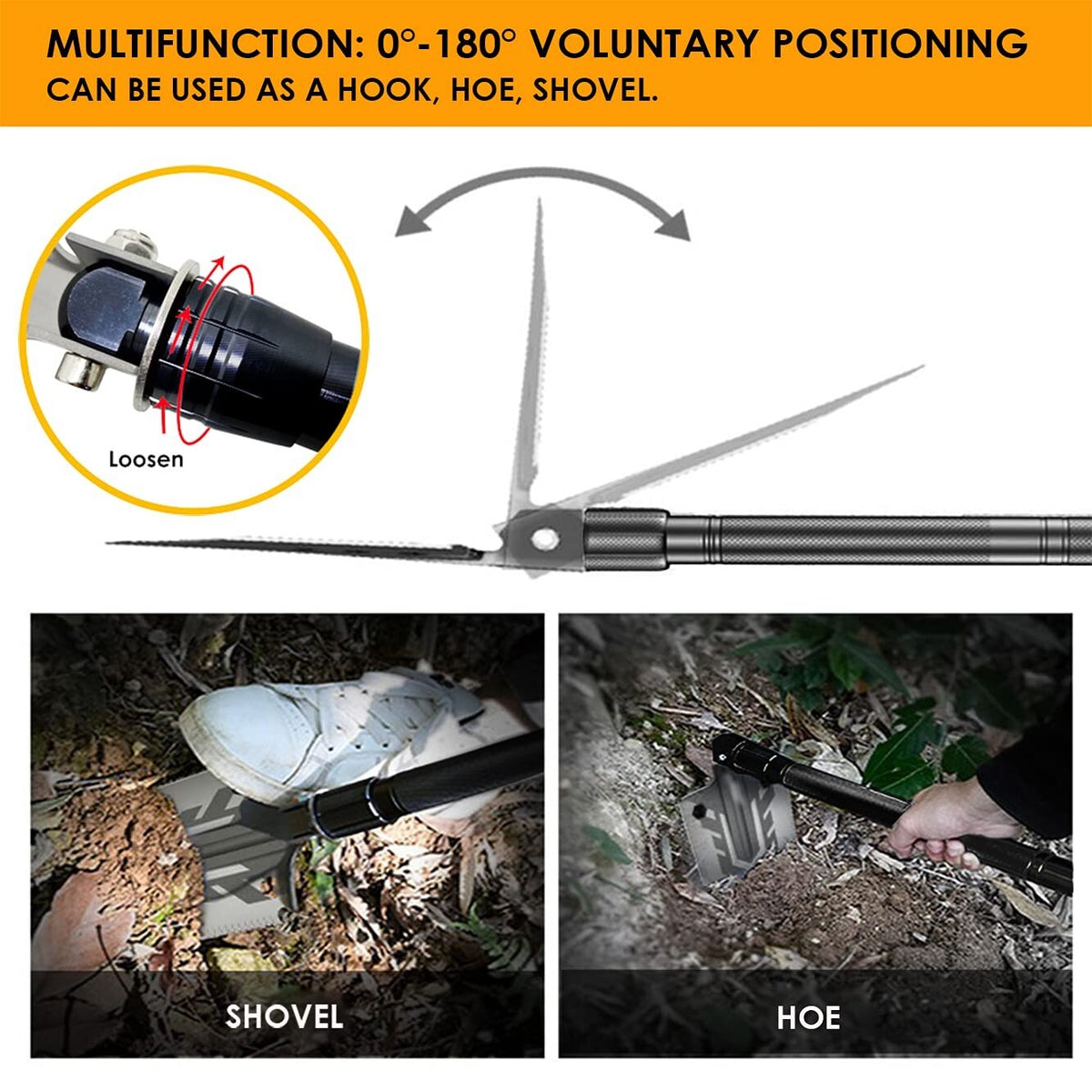 Military Folding Entrenching Shovel for Camping & Snow Removal